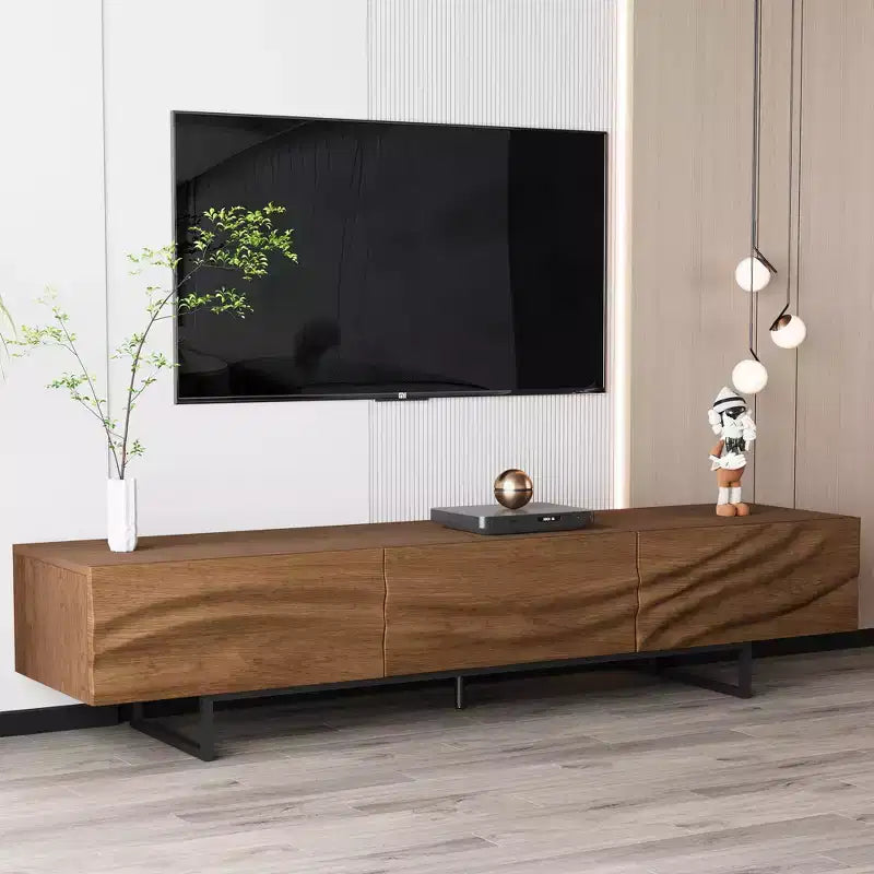 82.83 Inch Modern TV Stand with Solid Wood Drawers and Vents, Media Console for Living Room Gaoyangjiaju
