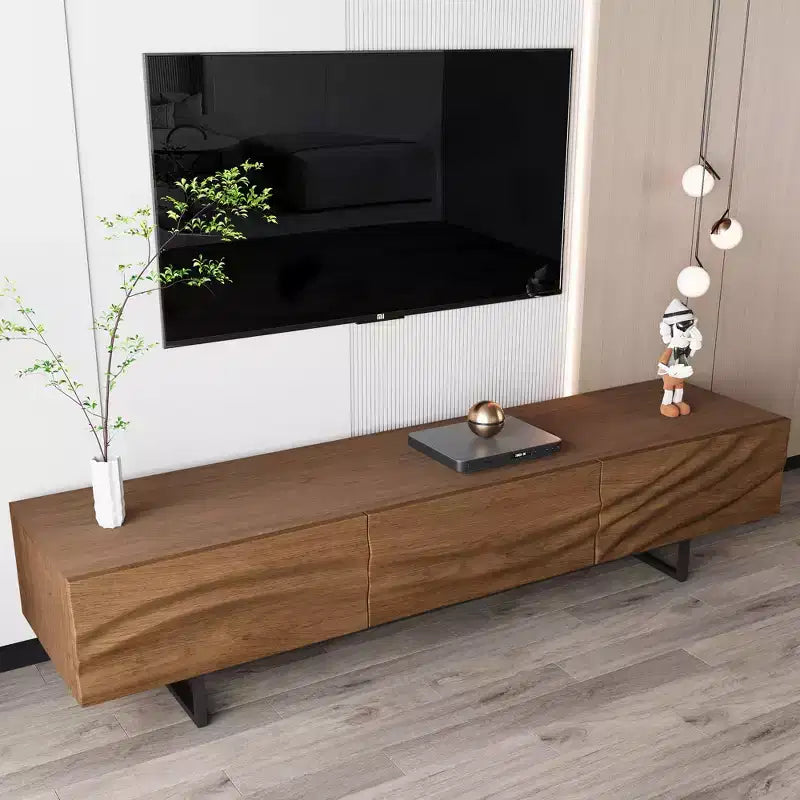 82.83 Inch Modern TV Stand with Solid Wood Drawers and Vents, Media Console for Living Room Gaoyangjiaju