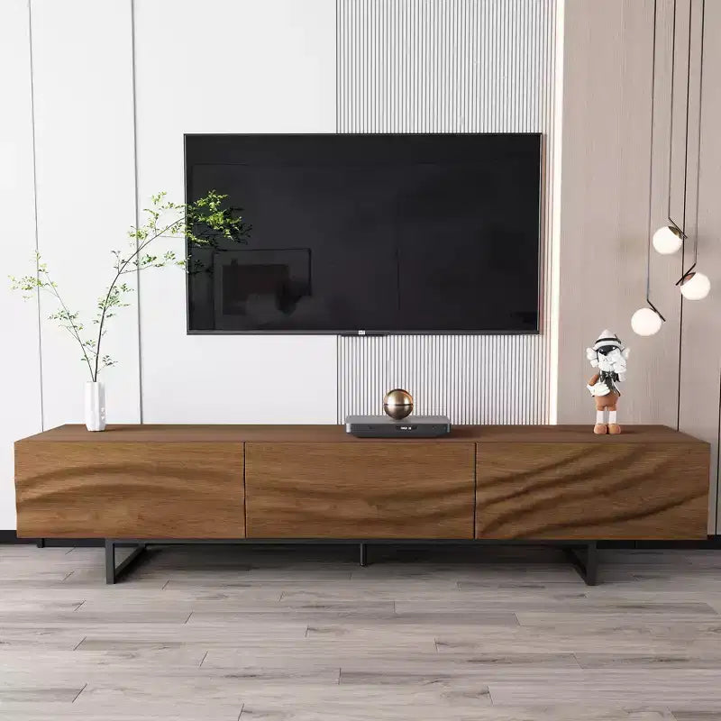 82.83 Inch Modern TV Stand with Solid Wood Drawers and Vents, Media Console for Living Room Gaoyangjiaju