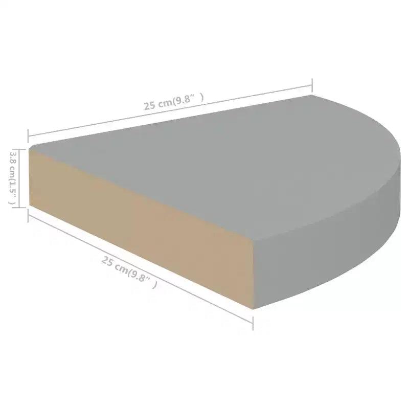 Corner Shelf Grey Honeycomb MDF, Metal Medium Wall mounted