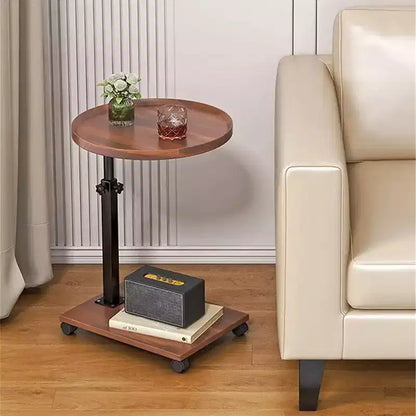C Shaped End Table, Adjustable Height Couch Side Table, Horizontal 360Swivel Small Couch Side Tables That Slide Under, C Shaped End Table