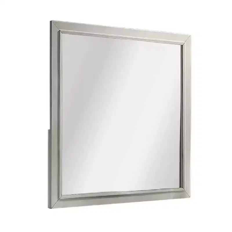 Royal Hampton Dresser Mirror, Subtle Antique White Rubberwood, Square 40 Inch