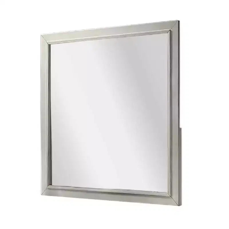 Royal Hampton Dresser Mirror, Subtle Antique White Rubberwood, Square 40 Inch