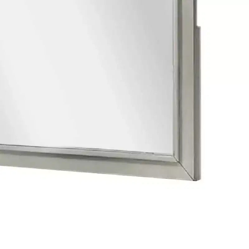 Royal Hampton Dresser Mirror, Subtle Antique White Rubberwood, Square 40 Inch