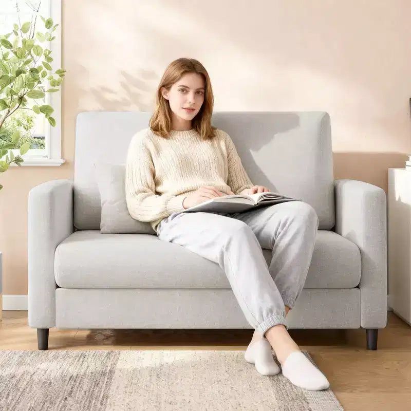 51 Cloud-Like Loveseat Sofa - Plush 2-Seater with Pocket Springs for Small Spaces Apartment Living Room