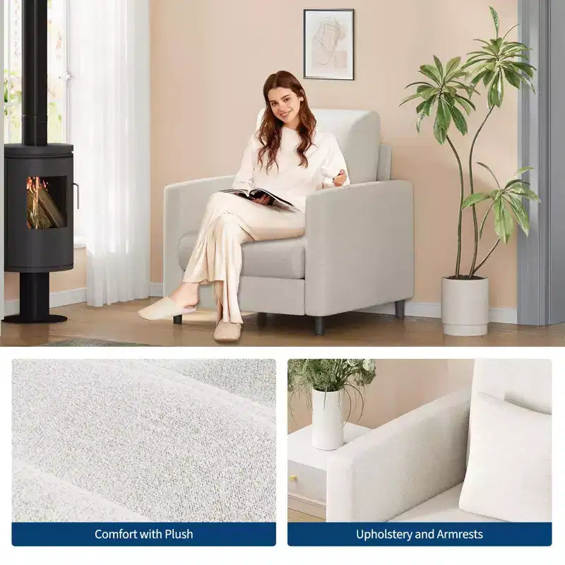 51 Cloud-Like Loveseat Sofa - Plush 2-Seater with Pocket Springs for Small Spaces Apartment Living Room