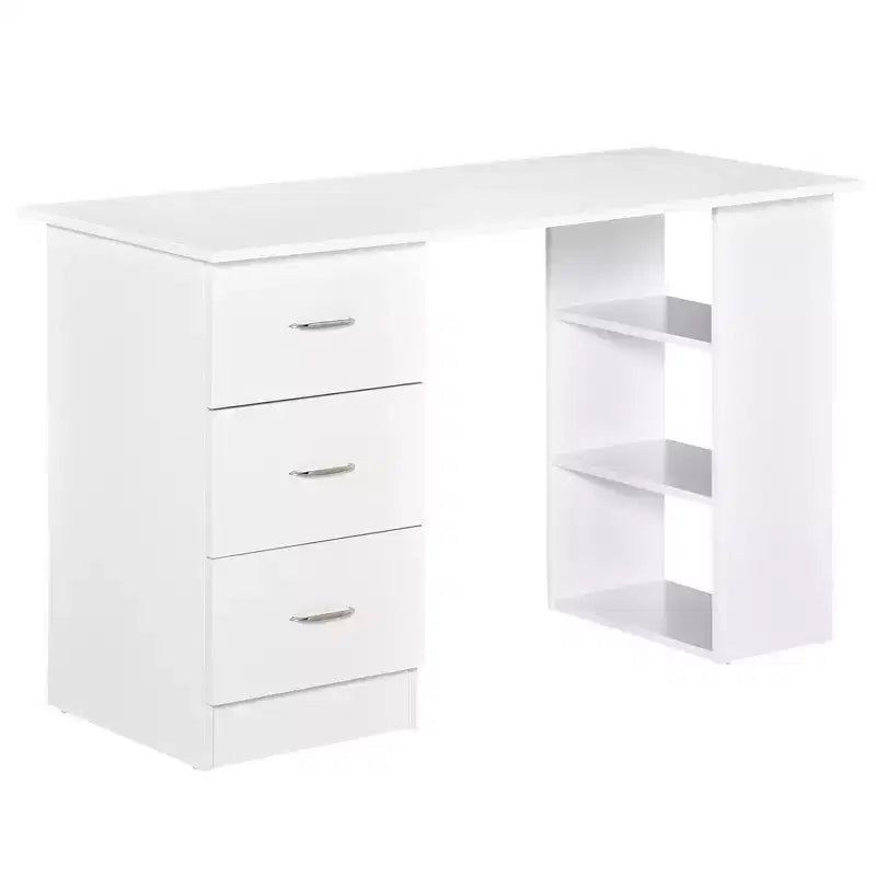 47" Modern Home Office Computer Desk with Bookcase, 3 Drawers & Storage Shelf