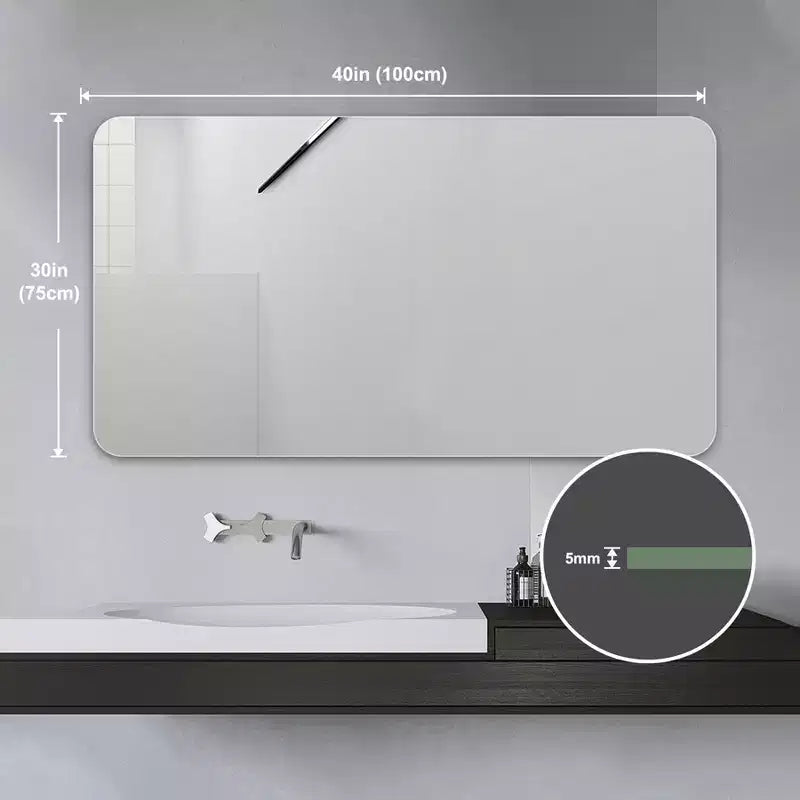 40 x 30 inch Wall-Mounted Bathroom Vanity Mirror for Bathroom Anti-Fog Waterproof