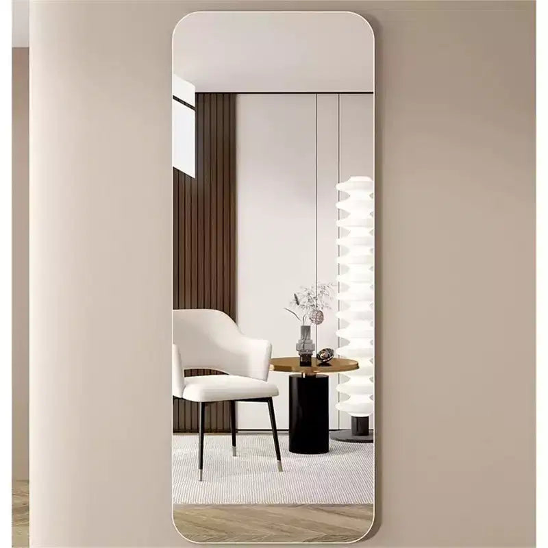 60 x 15 Inch Clear Round Corner Full Length Wall Mirror for Living Room Bedroom Cloakroom Wall Hanging with Hanging Hole