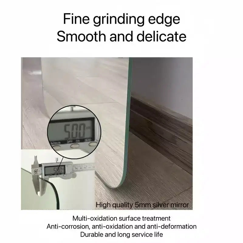 60 x 15 Inch Clear Round Corner Full Length Wall Mirror for Living Room Bedroom Cloakroom Wall Hanging with Hanging Hole