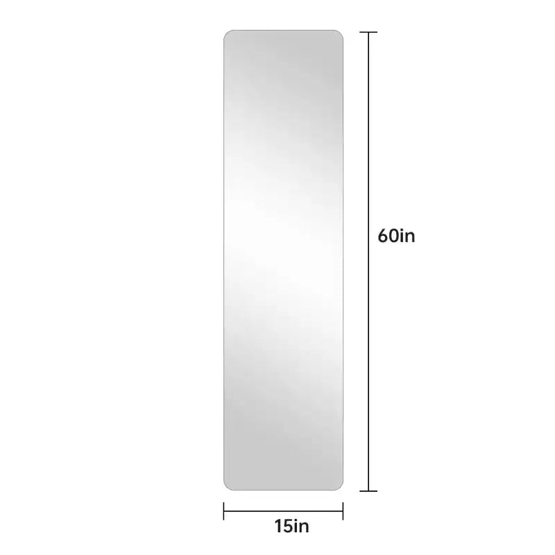 60 x 15 Inch Clear Round Corner Full Length Wall Mirror for Living Room Bedroom Cloakroom Wall Hanging with Hanging Hole