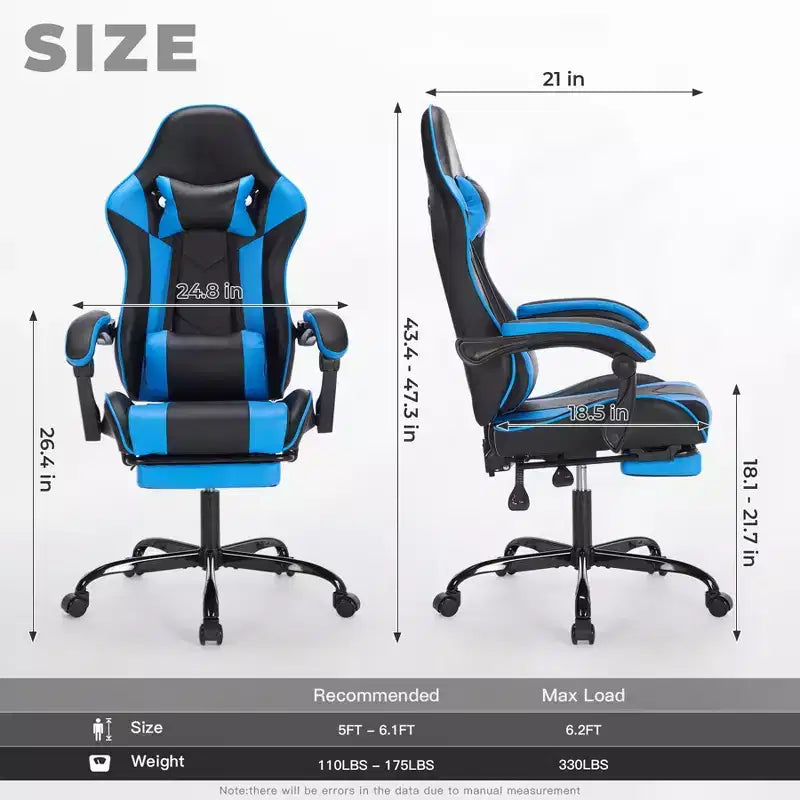 Modern Adjustable Swivel Ergonomic Task Chair with Headrest & Lumbar Support