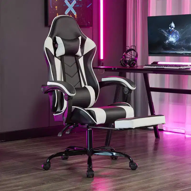Modern Adjustable Swivel Ergonomic Task Chair with Headrest & Lumbar Support