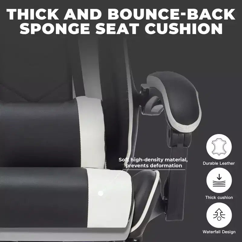 Modern Adjustable Swivel Ergonomic Task Chair with Headrest & Lumbar Support