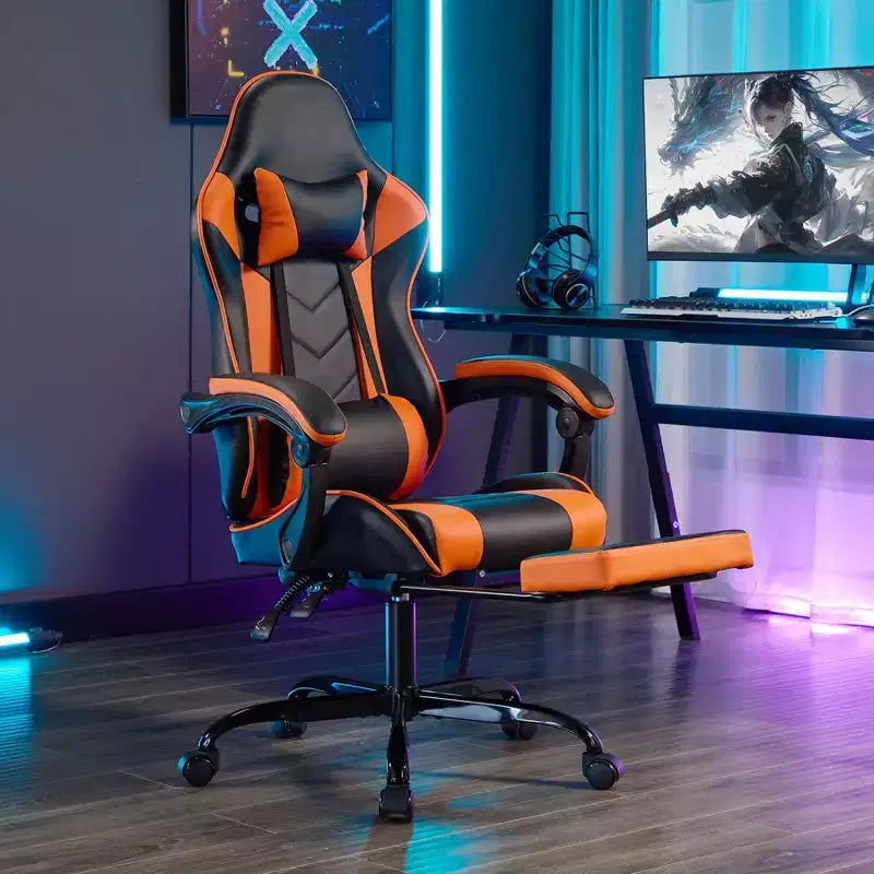 Modern Adjustable Swivel Ergonomic Task Chair with Headrest & Lumbar Support