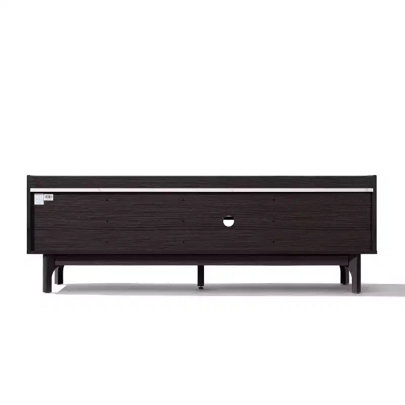 63" Black TV Stand for TVs up to 65", Faux Marble-Top Media Console