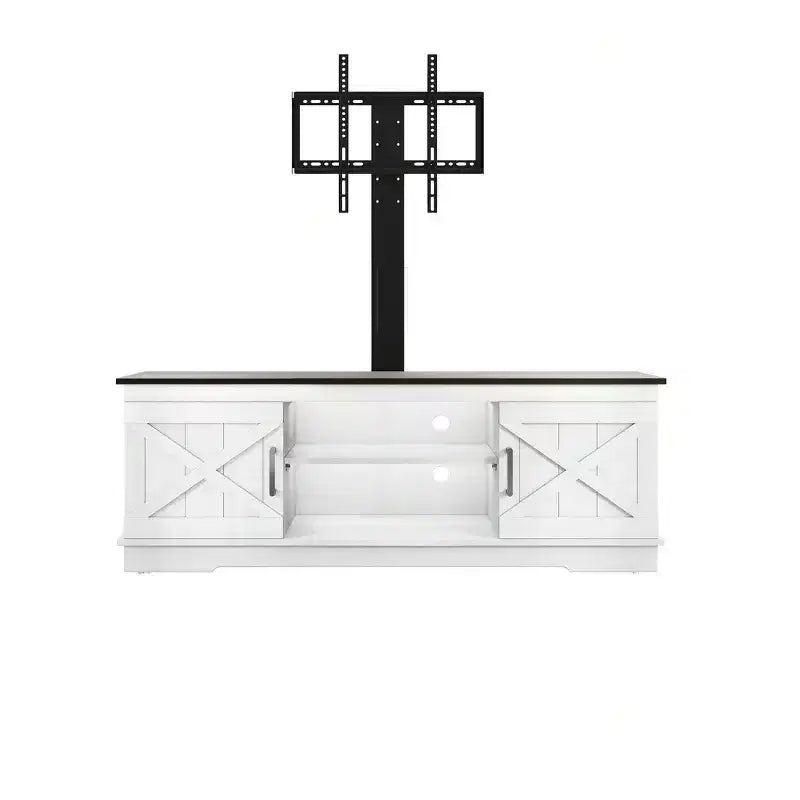 Farmhouse TV Stand with Mount for 70 inch TV Entertainment Center, Media Console with Height Adjustable Mount for Living Room