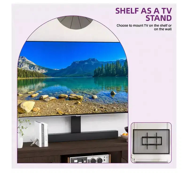 Farmhouse TV Stand with Mount for 70 inch TV Entertainment Center, Media Console with Height Adjustable Mount for Living Room