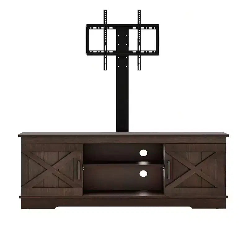 Farmhouse TV Stand with Mount for 70 inch TV Entertainment Center, Media Console with Height Adjustable Mount for Living Room