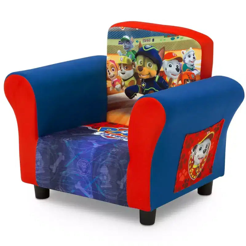 PAW Patrol Kids Upholstered Arm Chair with Storage Pockets